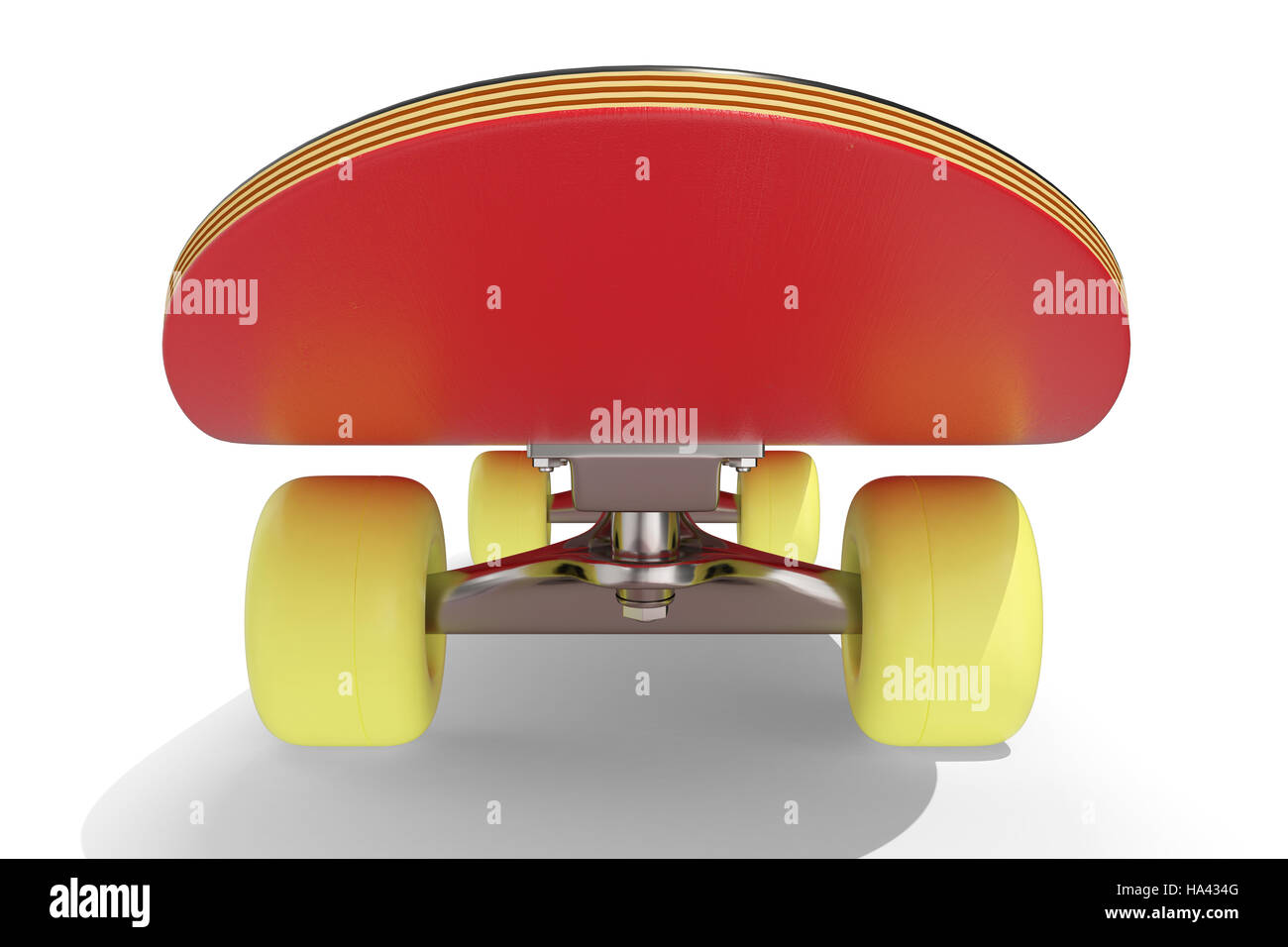 3d rendring skateboard rouge isolé sur fond blanc, de face Banque D'Images