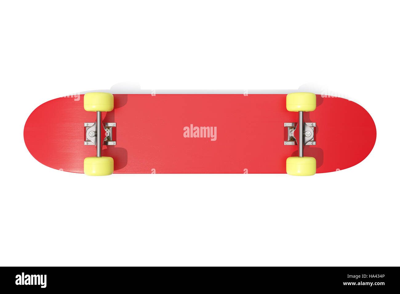 Pont 3d rendring skateboard rouge isolé sur fond blanc, Banque D'Images