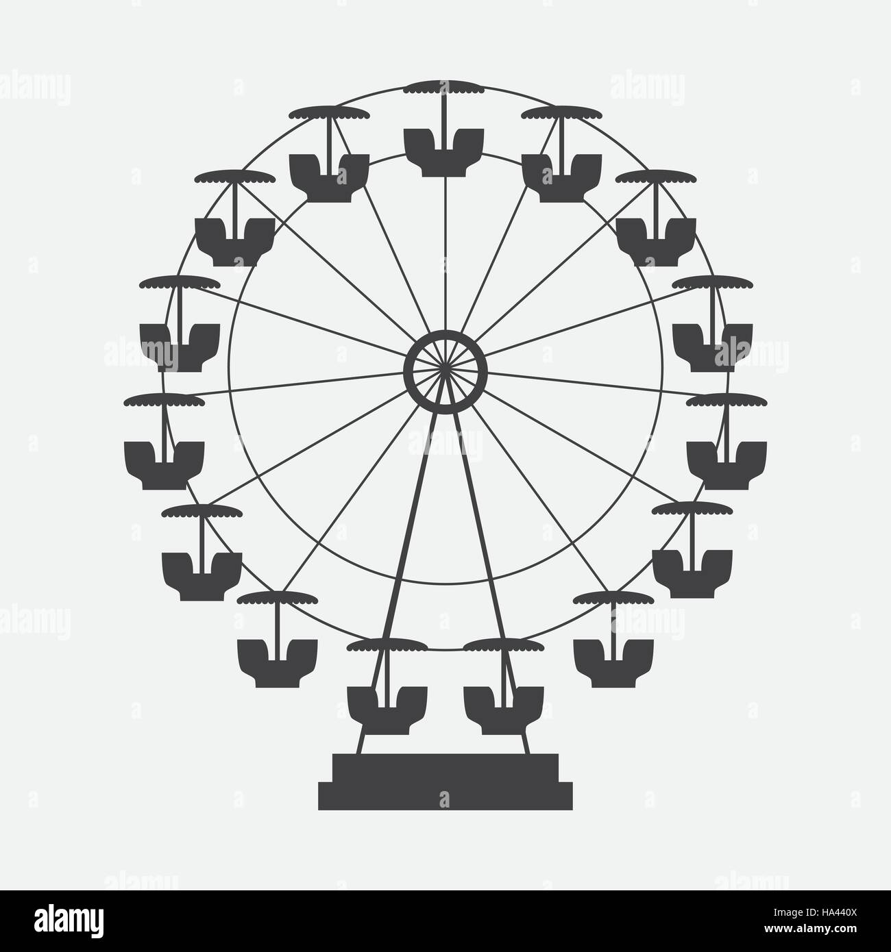 L'icône de la grande roue d'ossature. Ronde de divertissement l'Attraction. Ve Illustration de Vecteur