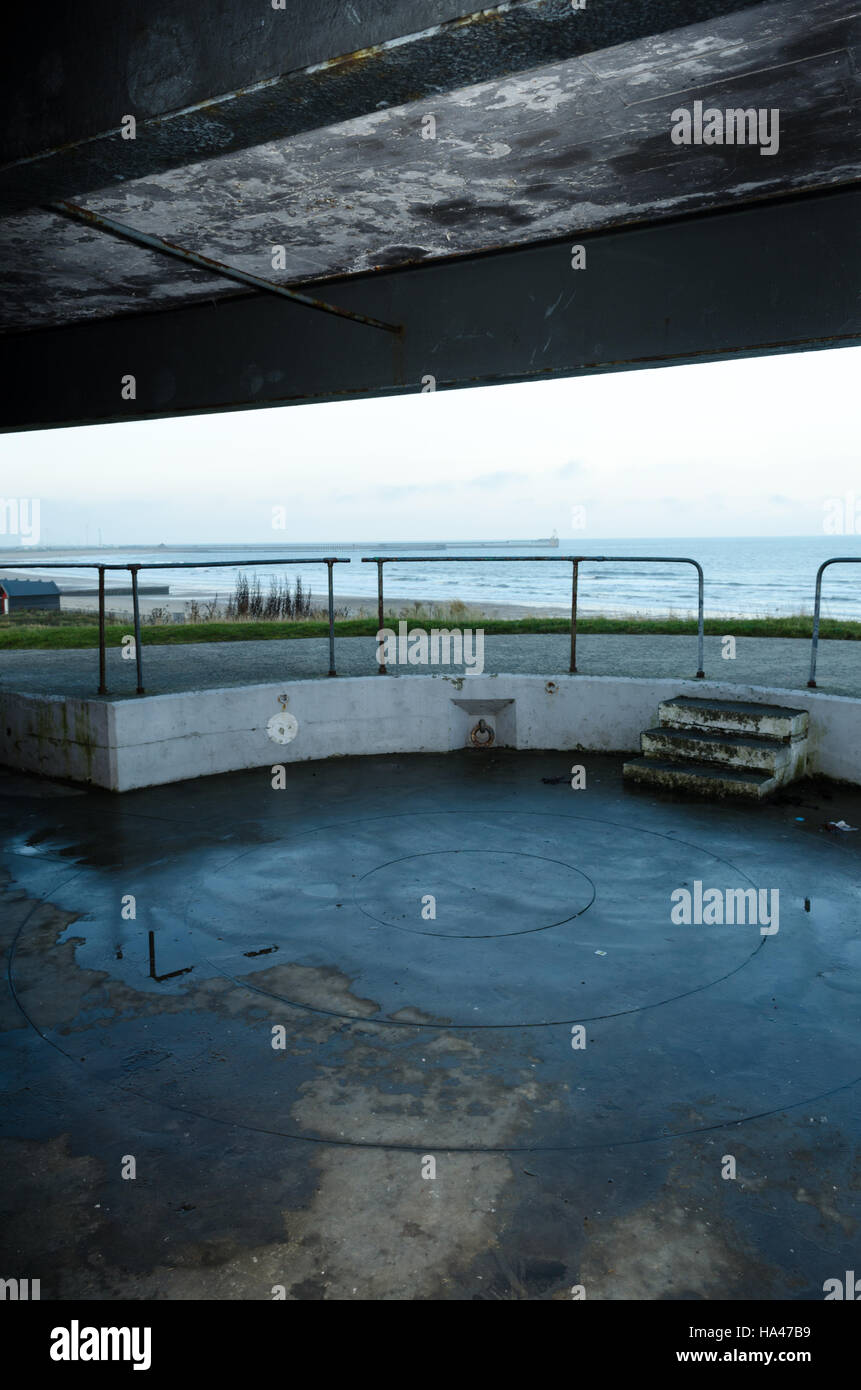 Le nord de l'embrasure à Blyth, Musée de la batterie de Northumberland Blyth Banque D'Images