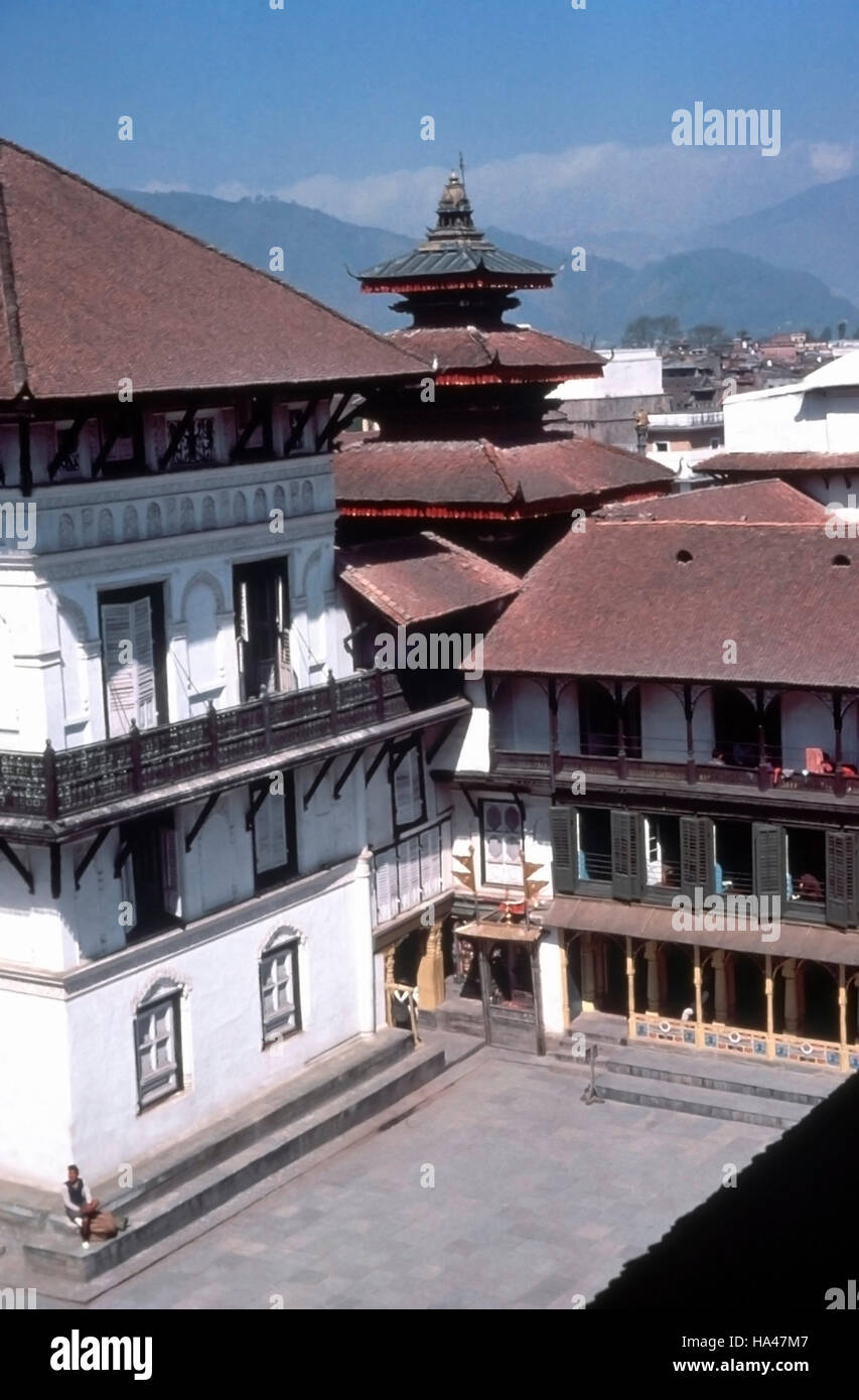 Chowk nasale. Complexe du palais. Katmandu, au Népal. Banque D'Images