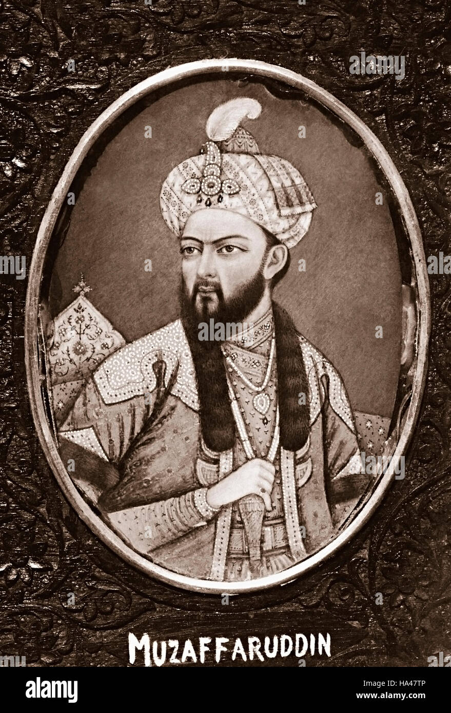 Peinture de l'empereur moghol Muzaffaruddin Banque D'Images