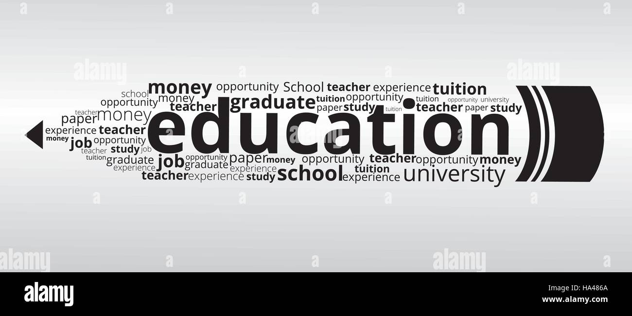 Typographie de l'enseignement du design. L'éducation créative crayon vecteur. Illustration de Vecteur