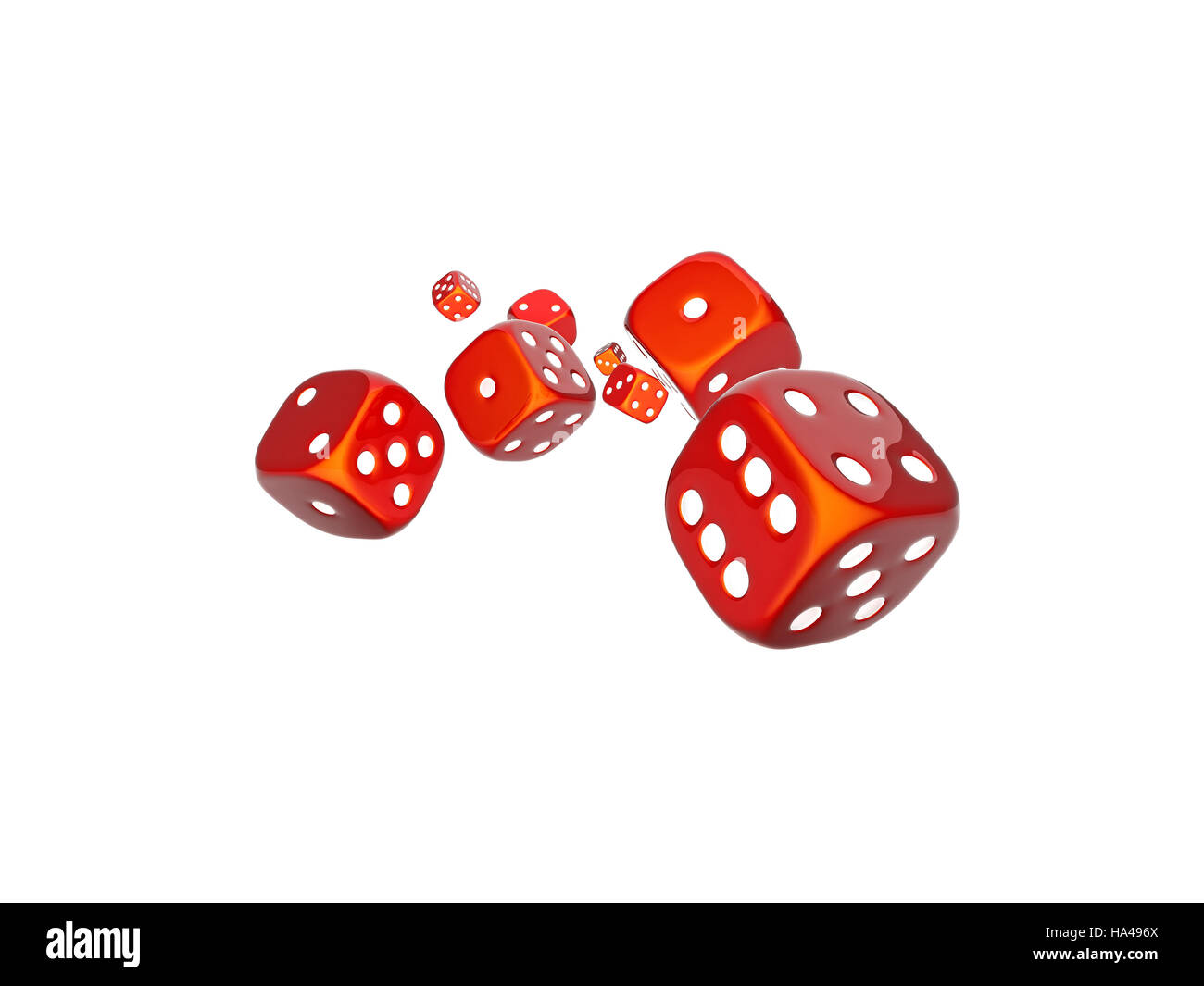 Dés classique le rendu 3D sur blanc Banque D'Images