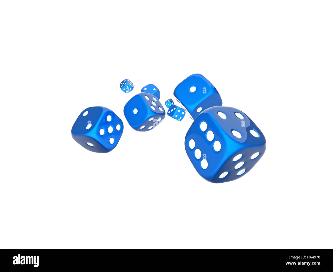 Dés classique le rendu 3D sur blanc Banque D'Images