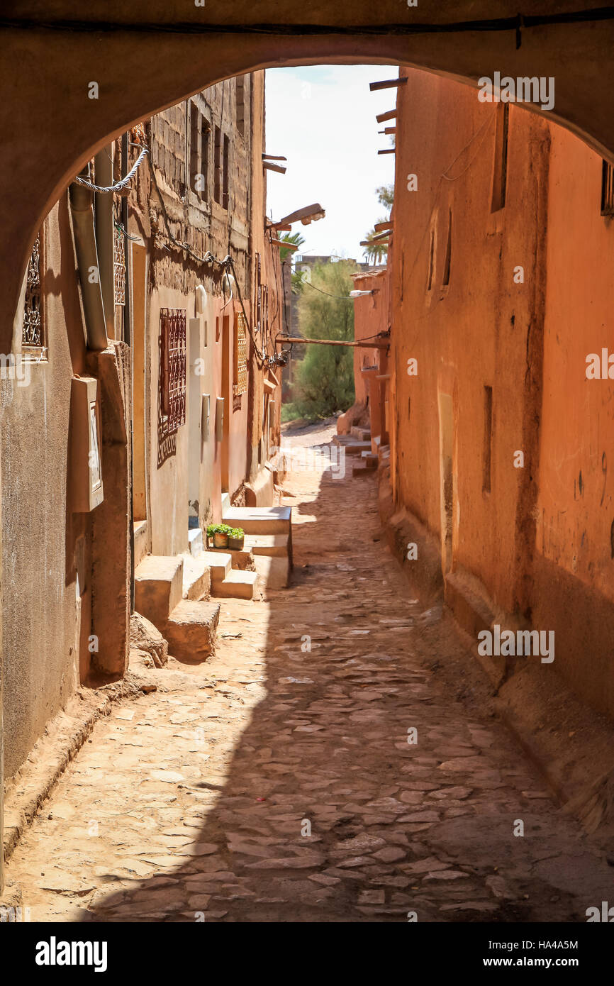Ruelle de la vieille ville de Ouarzazate, Maroc Banque D'Images