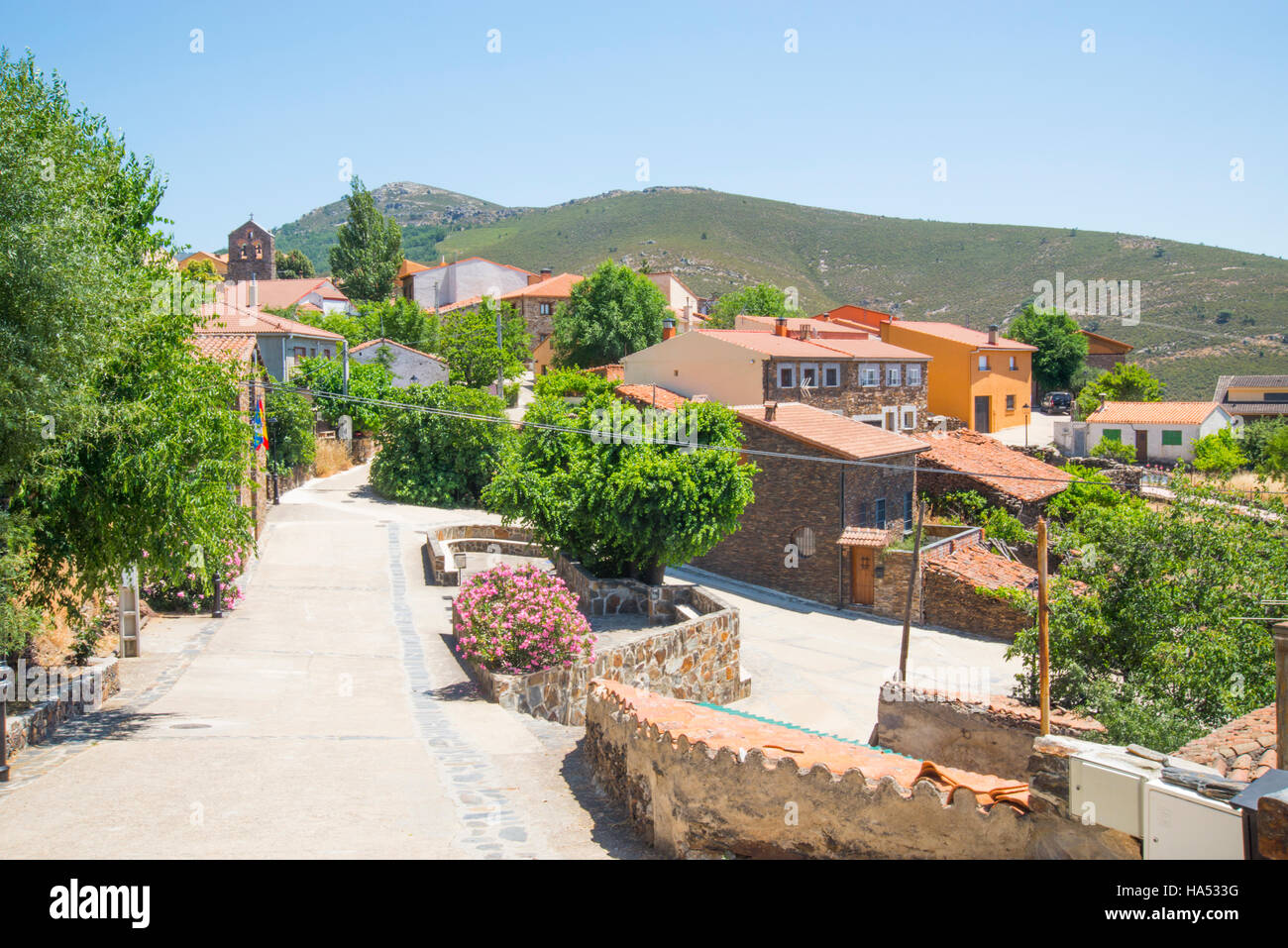 Vue d'ensemble. El Atazar, province de Madrid, Espagne. Banque D'Images