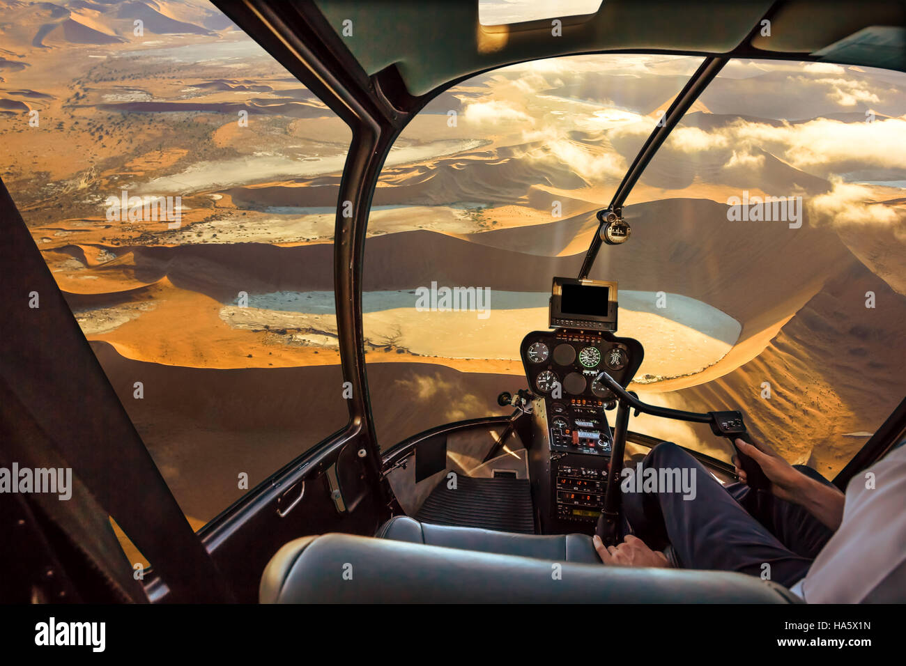 En hélicoptère Sossusvlei Desert Banque D'Images