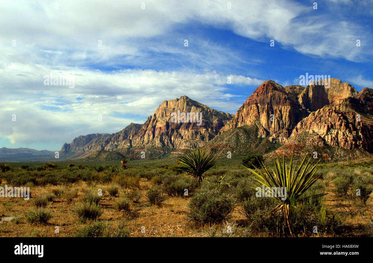 Une vue d'en bas d'un paysage naturel, mettant l'accent sur les formations géologiques uniques et l'interaction entre la nature, la science et la politique dans la gestion des terres. Banque D'Images
