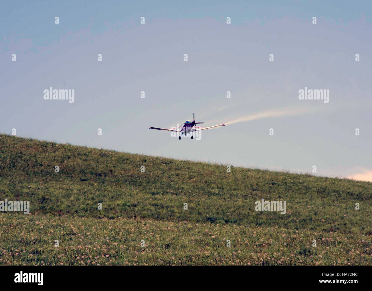 Les employés de l'USDA pulvérisent des espèces envahissantes, telles que les sauterelles, sur les parcours. Cette action s'inscrit dans le cadre des efforts de lutte contre les ravageurs qui menacent l'agriculture et les écosystèmes naturels aux États-Unis. Banque D'Images