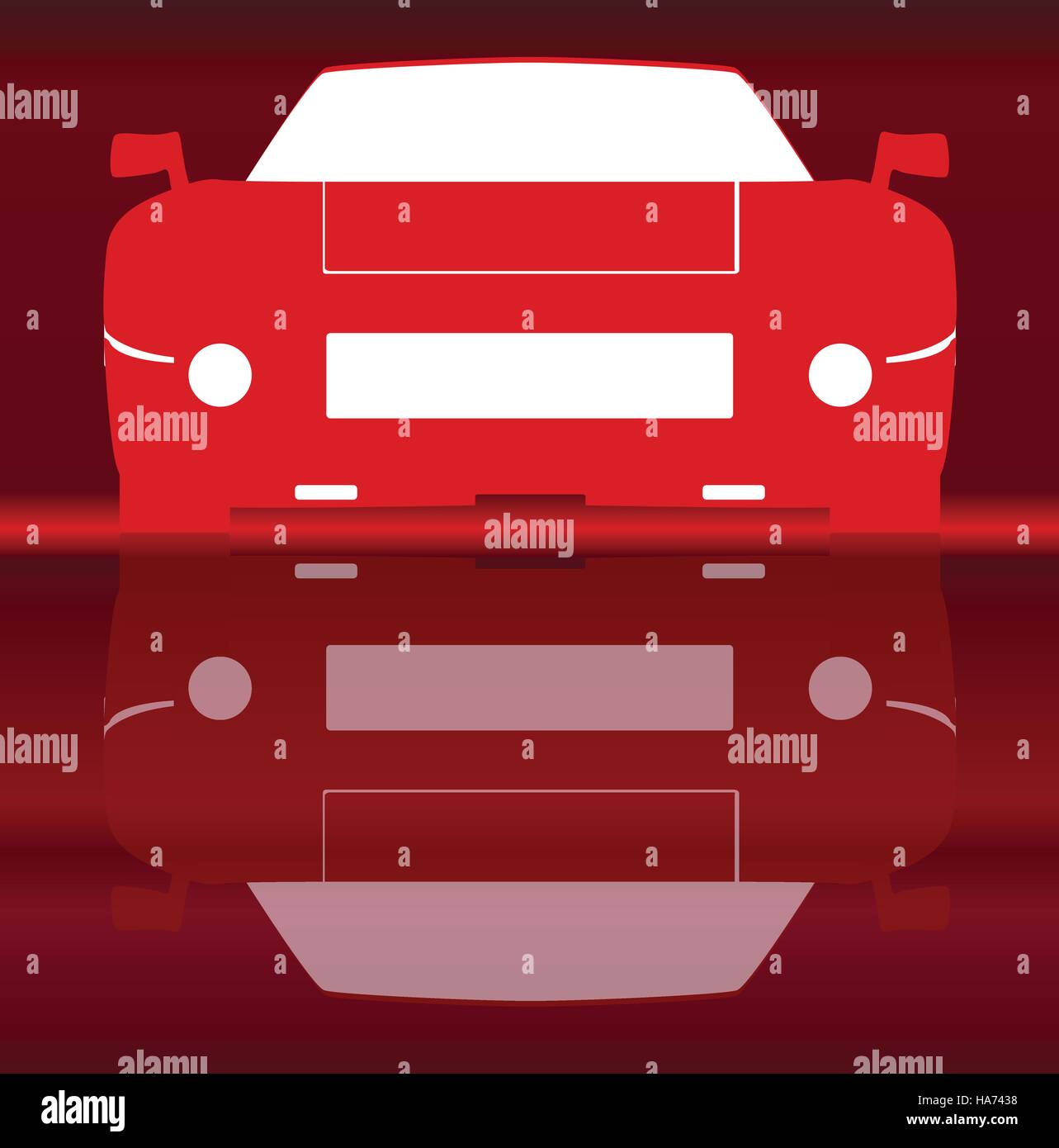 Silhouette d'une voiture de sport moderne avec réflexion rapide Illustration de Vecteur