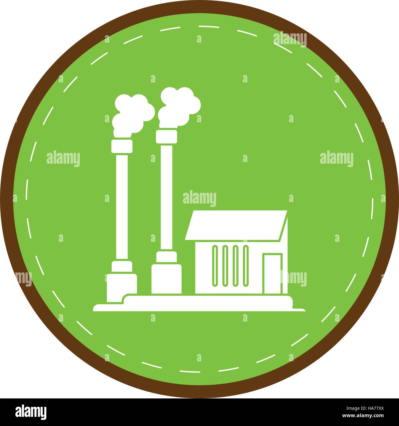 Symbole de la pollution industrielle bâtiment usine cercle vert Image ...