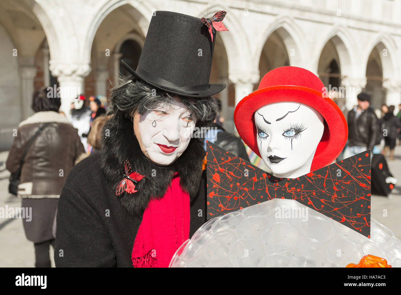 Un clown à Venise Banque D'Images