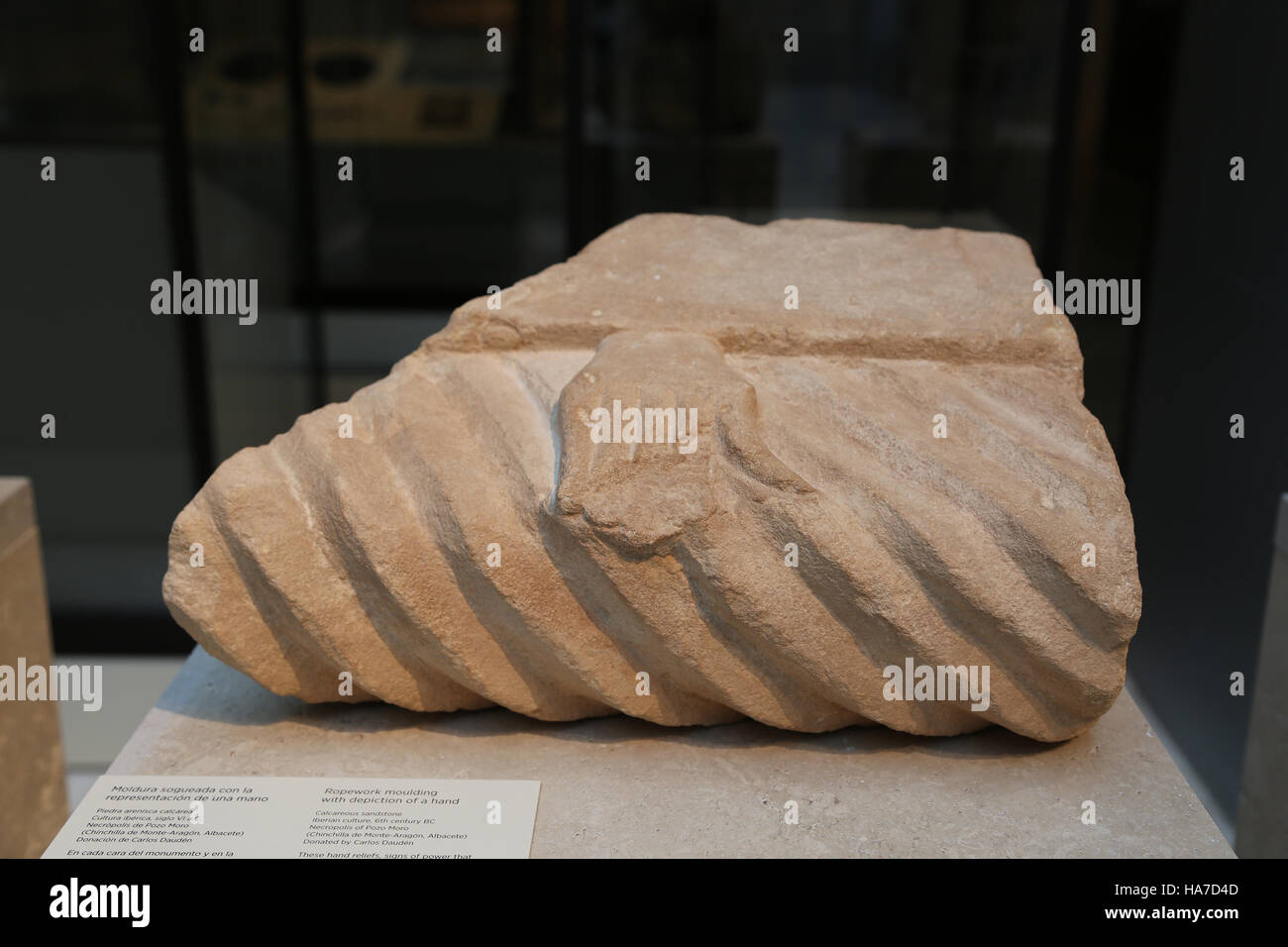 La culture ibérique. Avec l'inscription de moulage cordages une main. 6ème siècle avant JC. Nécropole de Pozo Moro, Chinchilla de Monte-Aragon, Albacete, Espagne. Nat Banque D'Images