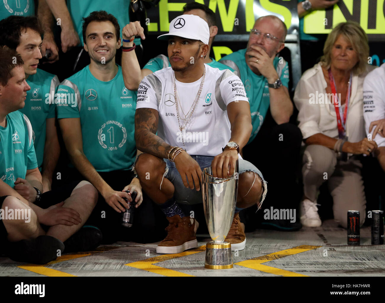 Mercedes Lewis Hamilton après le Grand Prix d'Abu Dhabi au Circuit de ...