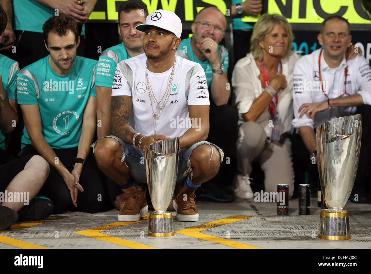 Mercedes Lewis Hamilton après le Grand Prix d'Abu Dhabi au Circuit de ...