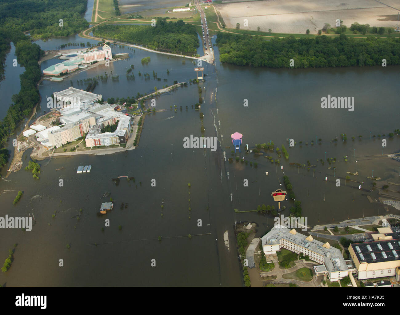 Un projet de l'USDA lié à Greenville Levee, traitant de la lutte contre les inondations, de l'utilisation des terres et de l'impact économique dans le Mississippi. Banque D'Images