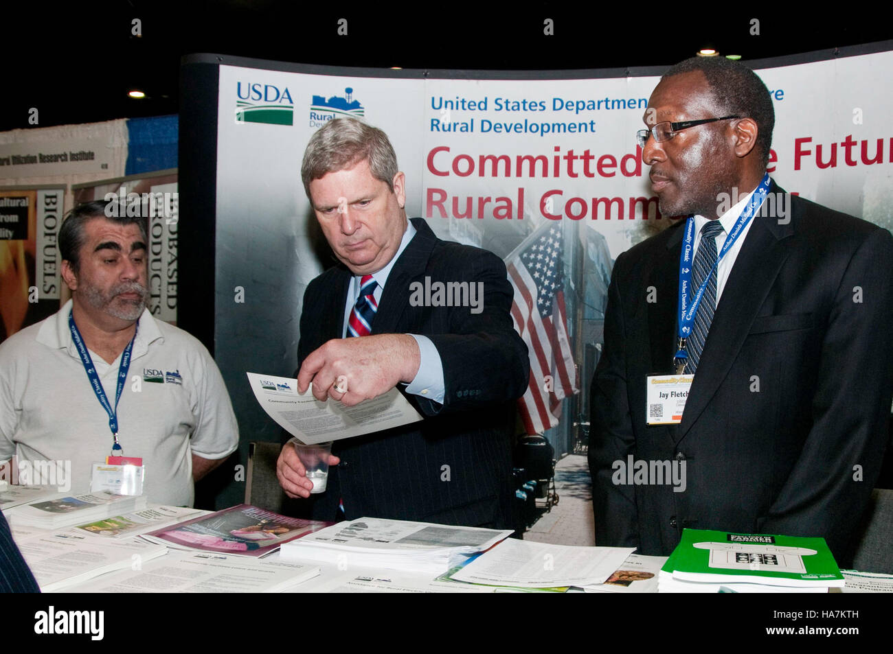 Le Secrétaire Vilsack a assisté à l'événement Commodity Classic, soulignant le rôle de l'USDA dans le soutien à l'agriculture et la promotion des pratiques agricoles durables par le biais du Service de conservation des ressources naturelles (NRCS). Banque D'Images