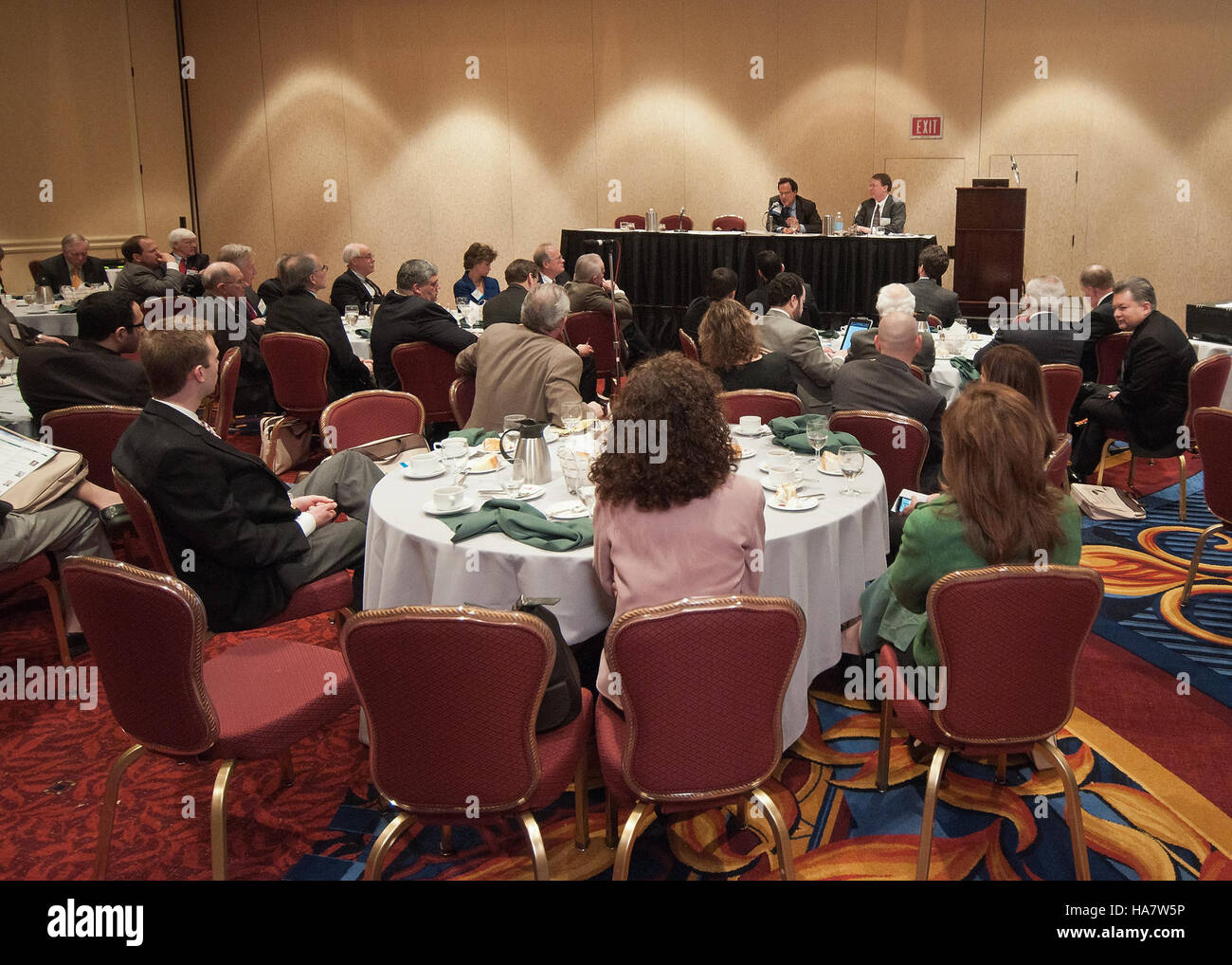Le Forum sur les perspectives agricoles de 2012, tenu à Arlington, en Virginie, a réuni des leaders mondiaux de l'agriculture pour discuter de l'avenir de l'industrie sucrière et de son impact économique, en particulier en Amérique centrale. Banque D'Images