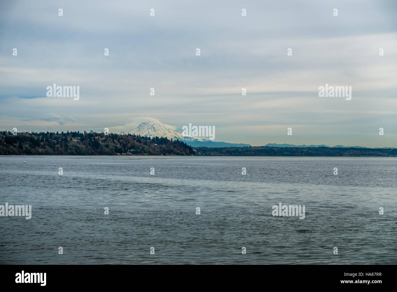 Vue du Mont Rainier sur l'image. Banque D'Images