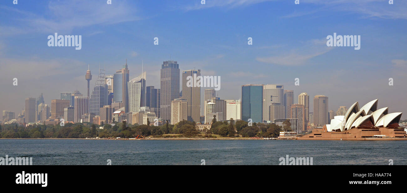 Vue panoramique de la ville de Sydney y compris l'opéra de Sydney et le CBD Central Business District Banque D'Images