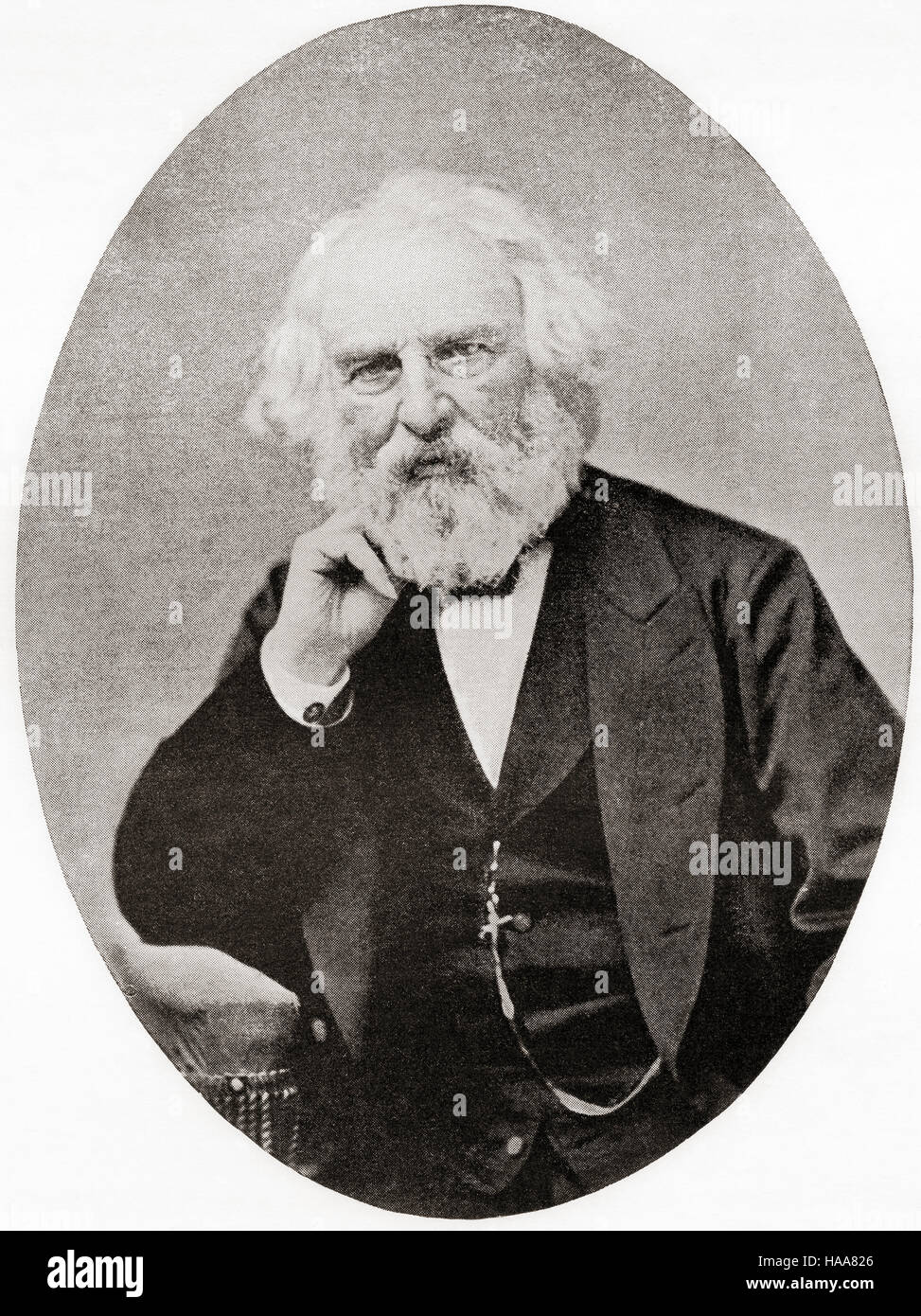 Henry Wadsworth Longfellow, 1807 - 1882. Le poète américain et éducateur. Banque D'Images