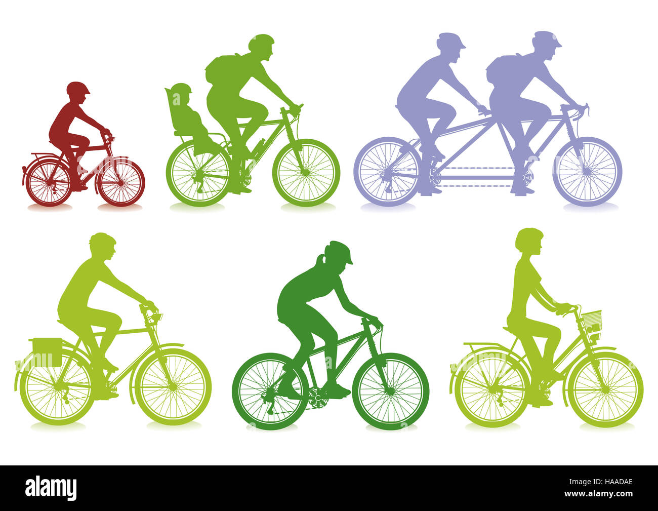Randonnée à vélo, vélo, famille, Banque D'Images