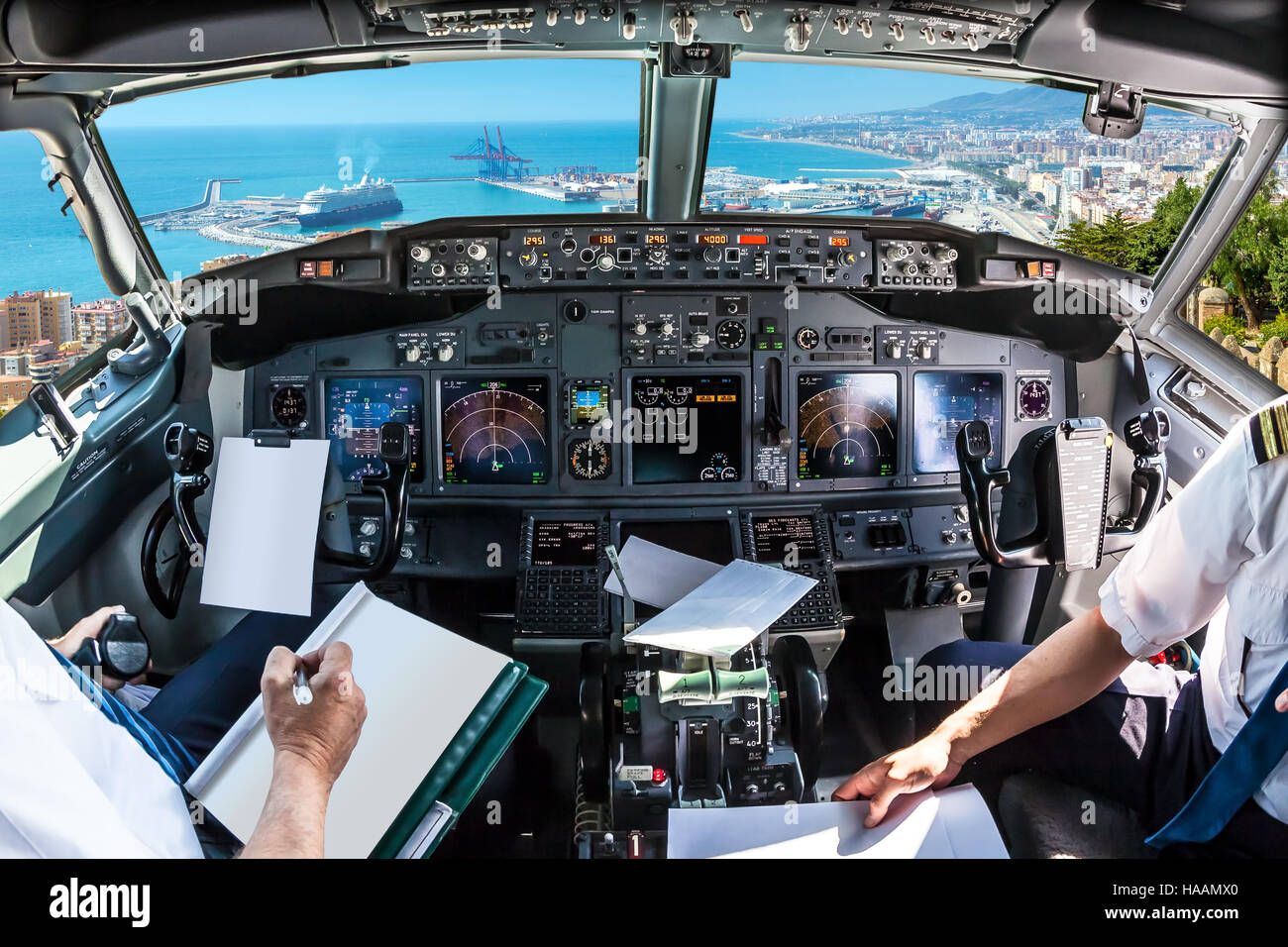 Cockpit en port de Malaga Banque D'Images