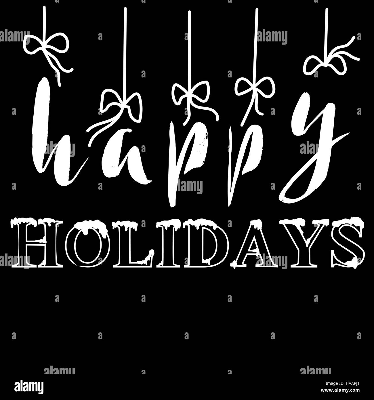 Happy holidays ink hand lettering Banque de photographies et d'images à  haute résolution - Alamy