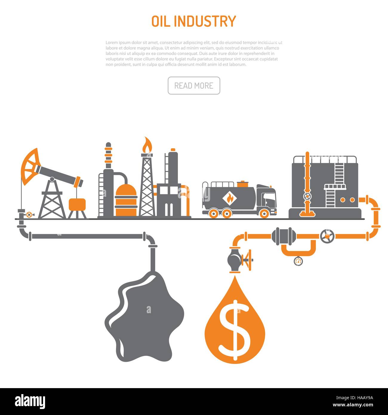 Concept de l'industrie pétrolière Illustration de Vecteur