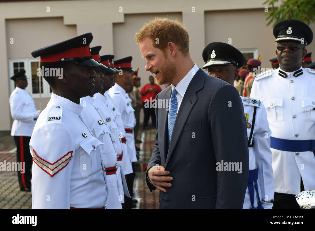 Le prince Harry arrive au port de croisière de la Grenade à la Grenade, au cours de la deuxième étape de sa tournée des Antilles. Banque D'Images