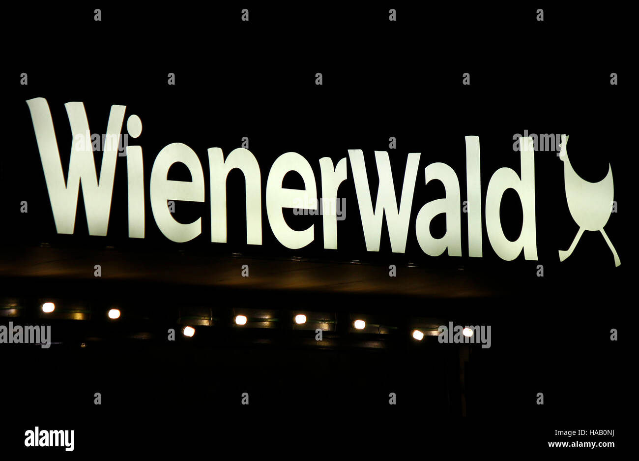 Logo das der Marke "Wienerwald", Berlin. Banque D'Images