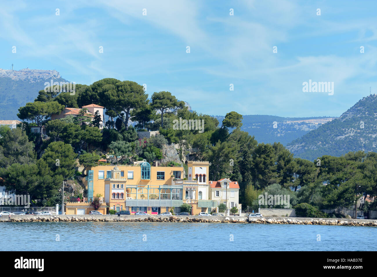 Le front de mer ou Villa ou maison Oriental-Style Capriciosa Tamaris La Seyne-sur-Mer Toulon France Banque D'Images