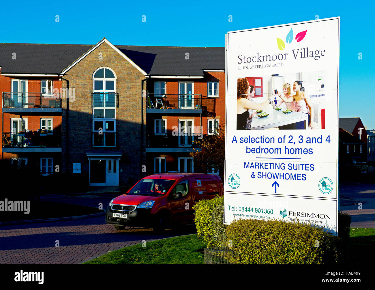 Stockmoor Village, un développement de nouveaux logements près de Bridgwater, Somerset, England UK Banque D'Images