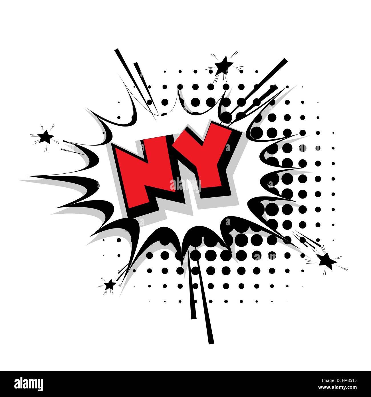 Texte comique NY effets sonores pop art Illustration de Vecteur