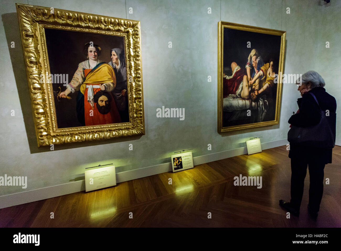 Rome, Italie. 29 Nov, 2016. Les visiteurs assistent à la "Artemisia Gentileschi e il suo tempo' aperçu de l'exposition au Palazzo Braschi - Museo di Roma in Rome, Italie. L'exposition s'ouvre au public le 30 novembre et se poursuivra jusqu'au 08 mai 2017. Artemisia Gentileschi (Juillet 8, 1593 - Juin 14, 1653) était un peintre italien baroque, aujourd'hui considéré comme l'un des plus grands peintres de la génération suivant celle du Caravage. Credit : Giuseppe Ciccia/Alamy Live News Banque D'Images