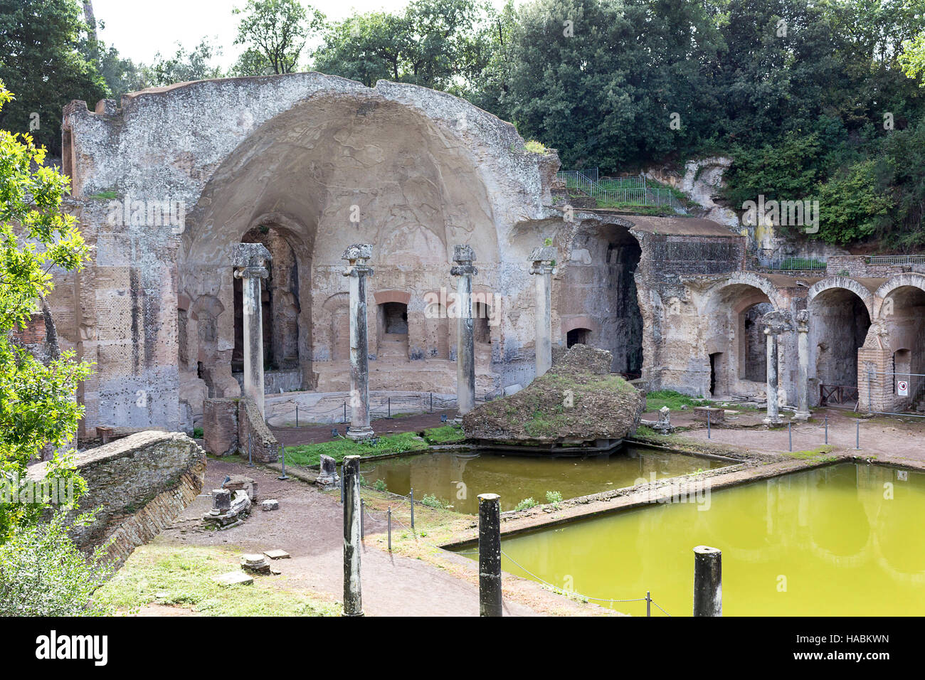 La villa d'Hadrien, Adriana est un grand complexe archéologique romain à tivoli, Italie Banque D'Images