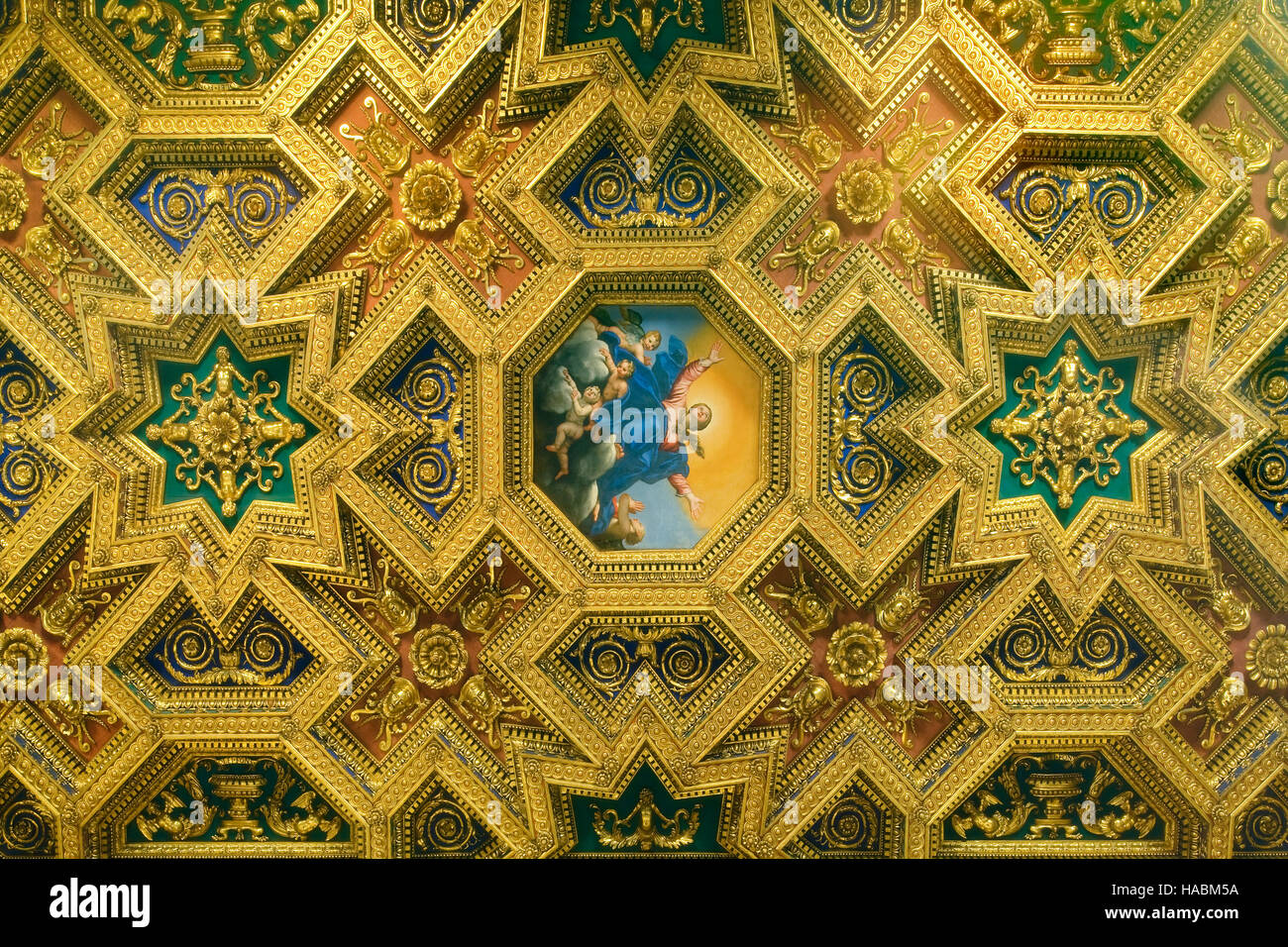 Plafond de l'église Santa Maria in Trastevere, Rome Banque D'Images