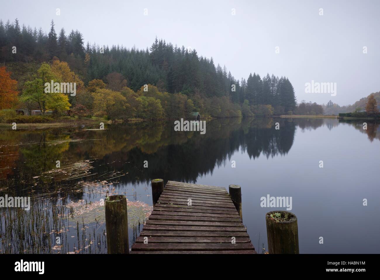Loch Ard Boathouse Banque D'Images