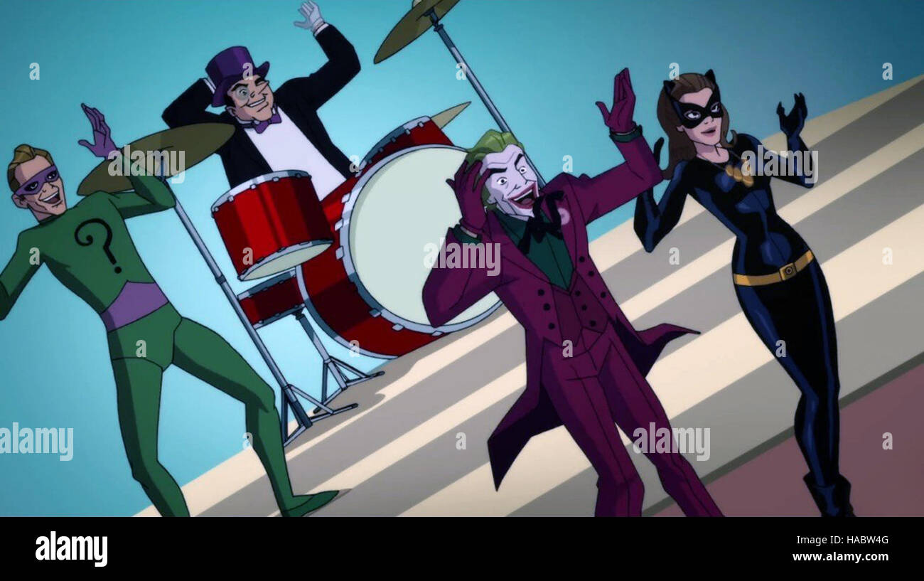 Batman : retour de l'homme chauve croisés est un film de super-héros d'animation américain de 2016. Basé sur la série TV Batman des années 60, le film stars Adam West, Burt Ward, et Julie Newmar reprenant leurs rôles de Batman, Robin et Catwoman dans la série. Cette photo est pour un usage éditorial uniquement et est l'auteur de la société film et/ou le photographe attribué par le film ou la société de production et ne peut être reproduite que par des publications dans le cadre de la promotion du film ci-dessus. Un crédit obligatoire pour l'entreprise de film est nécessaire. Le photographe devrait également être portés lorsqu'il est connu. Banque D'Images