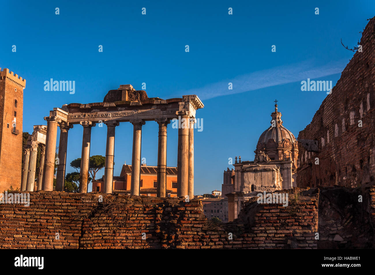 Le forum romanum à rome Banque D'Images