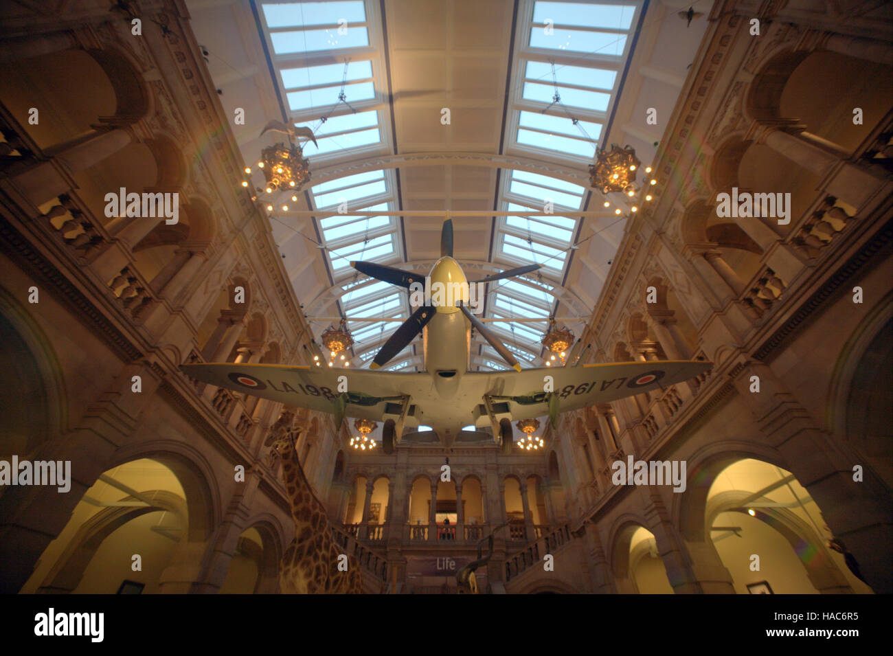 L'intérieur du musée de Kelvingrove Glasgow à l'intérieur des galeries guerre spitfire avion Banque D'Images