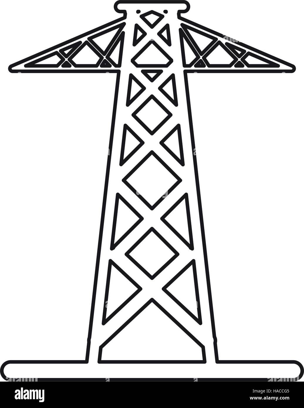 Tour de l'énergie électriques pictogramme de transmission de puissance Illustration de Vecteur