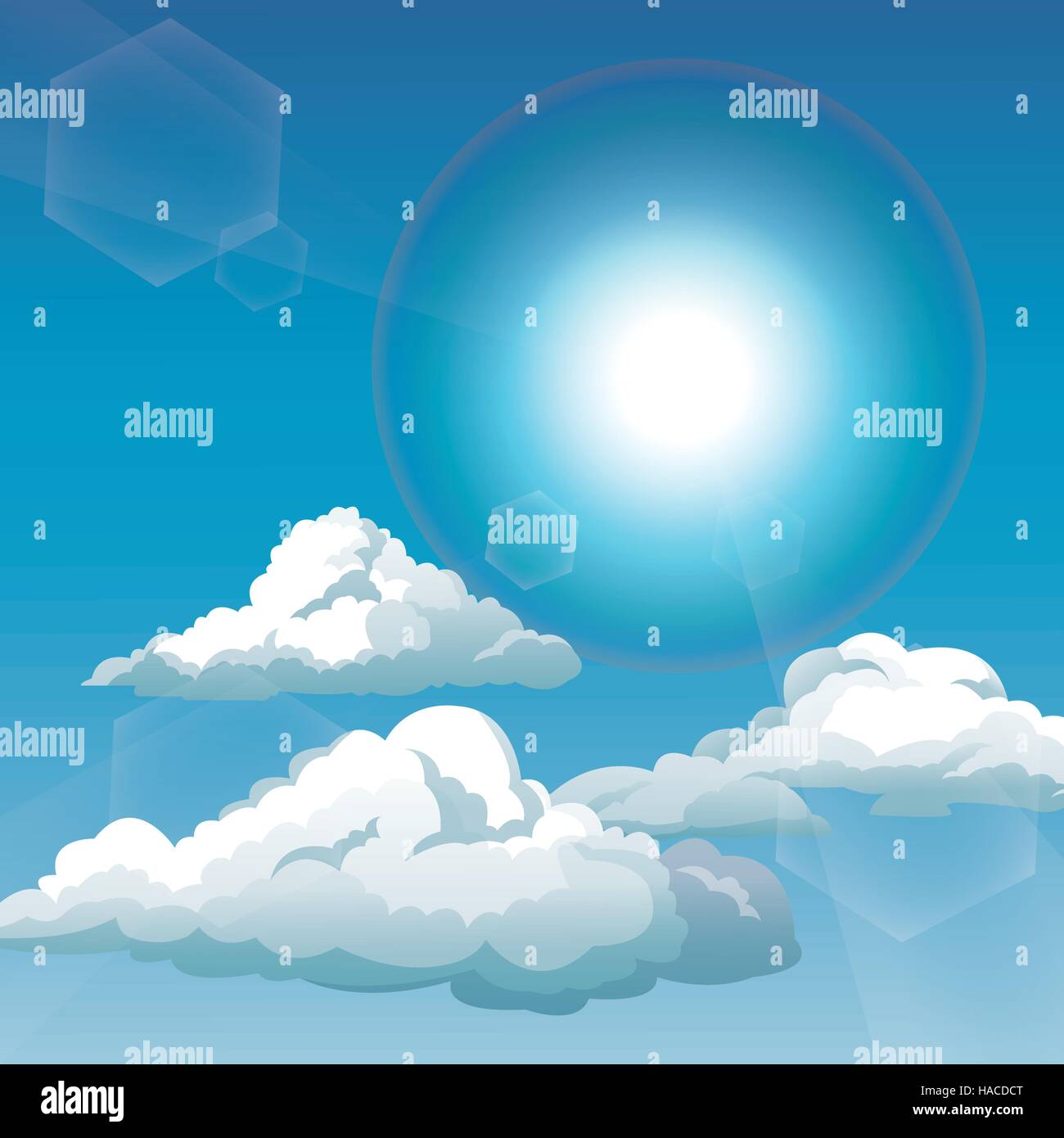 Ciel bleu nuages journée ensoleillée Illustration de Vecteur