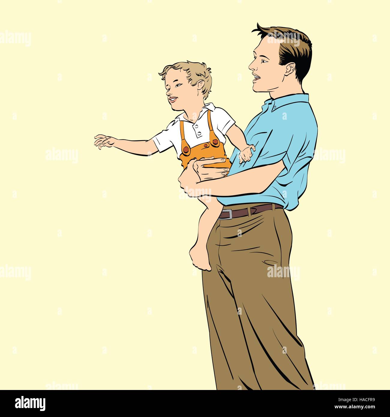 Père et fils, Illustration de Vecteur