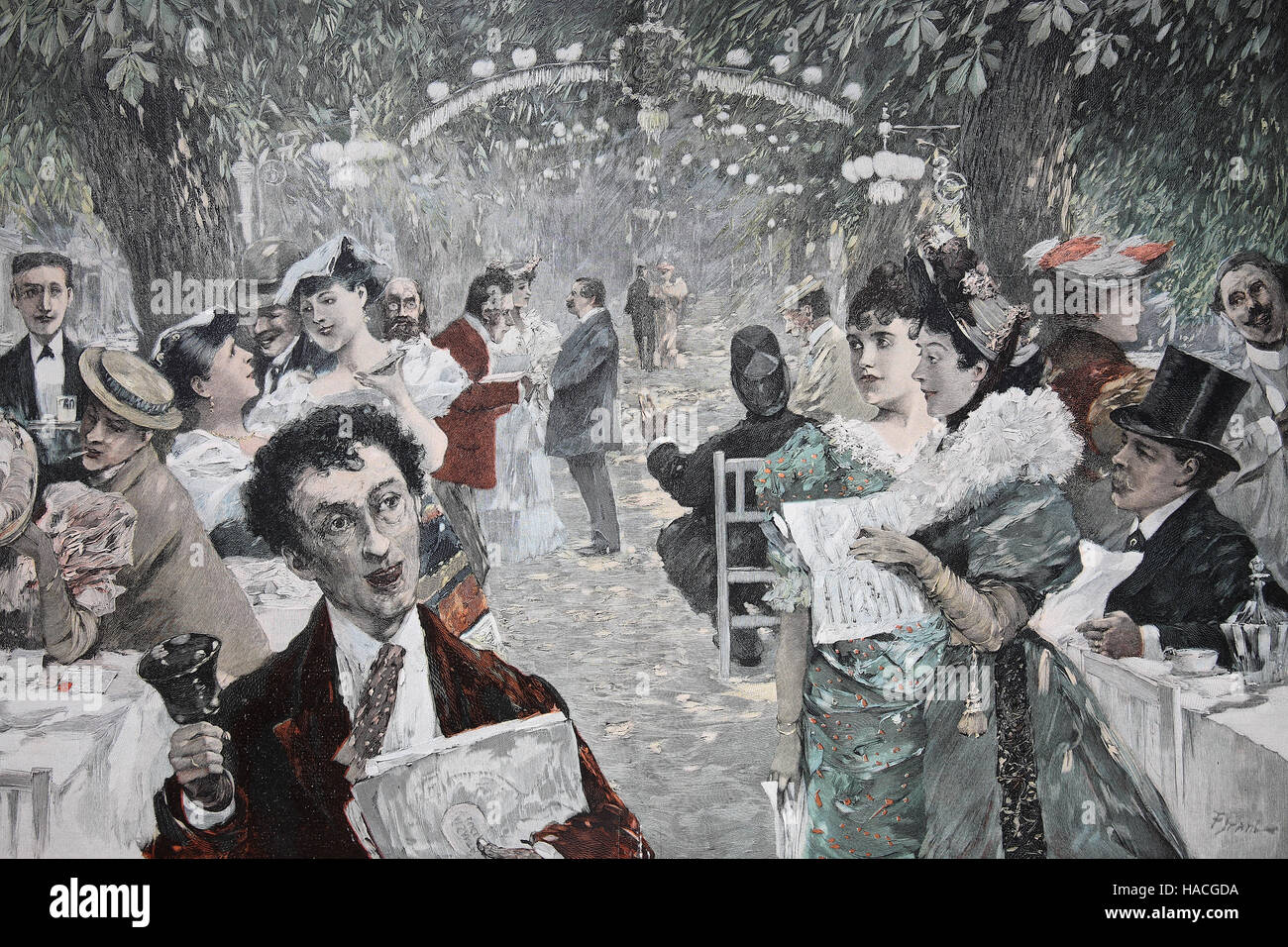 Un opéra à l'Opéra Kroll, le Krolloper, c'était un bâtiment de l'opéra de Berlin, Allemagne, 1880, gravure sur bois, l'illustration historique Banque D'Images