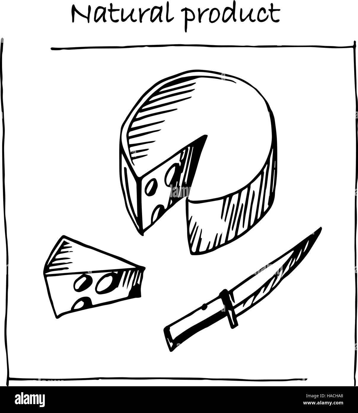 Croquis de la Vector illustration Stock fromage Illustration de Vecteur