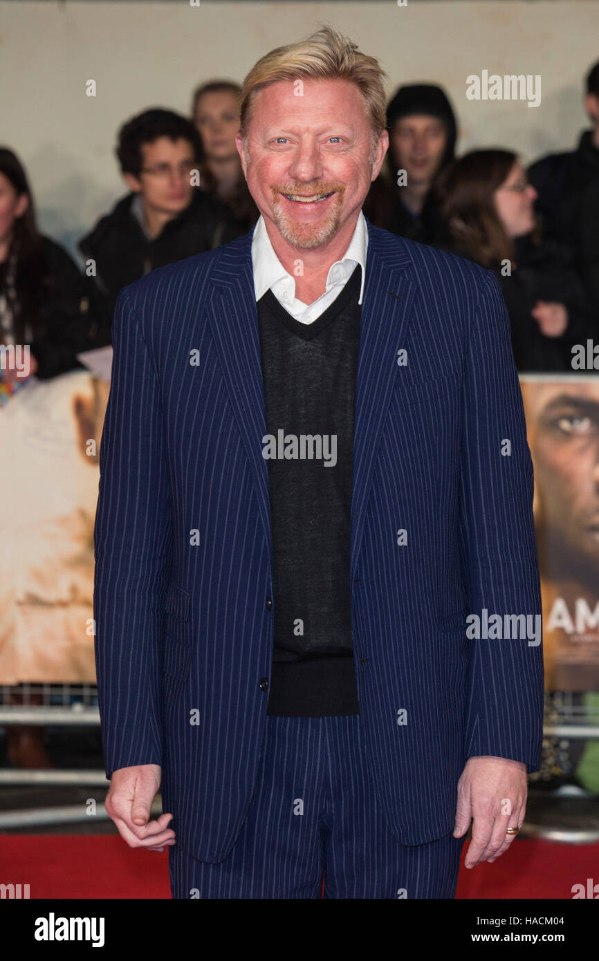 Londres, Royaume-Uni. 28 novembre 2016. Boris Becker. Arrivées tapis rouge pour la première mondiale de 'JE SUIS' vis, un documentaire sur la légende d'exécution jamaïcain Usain Bolt à Leicester Square, Londres. Banque D'Images