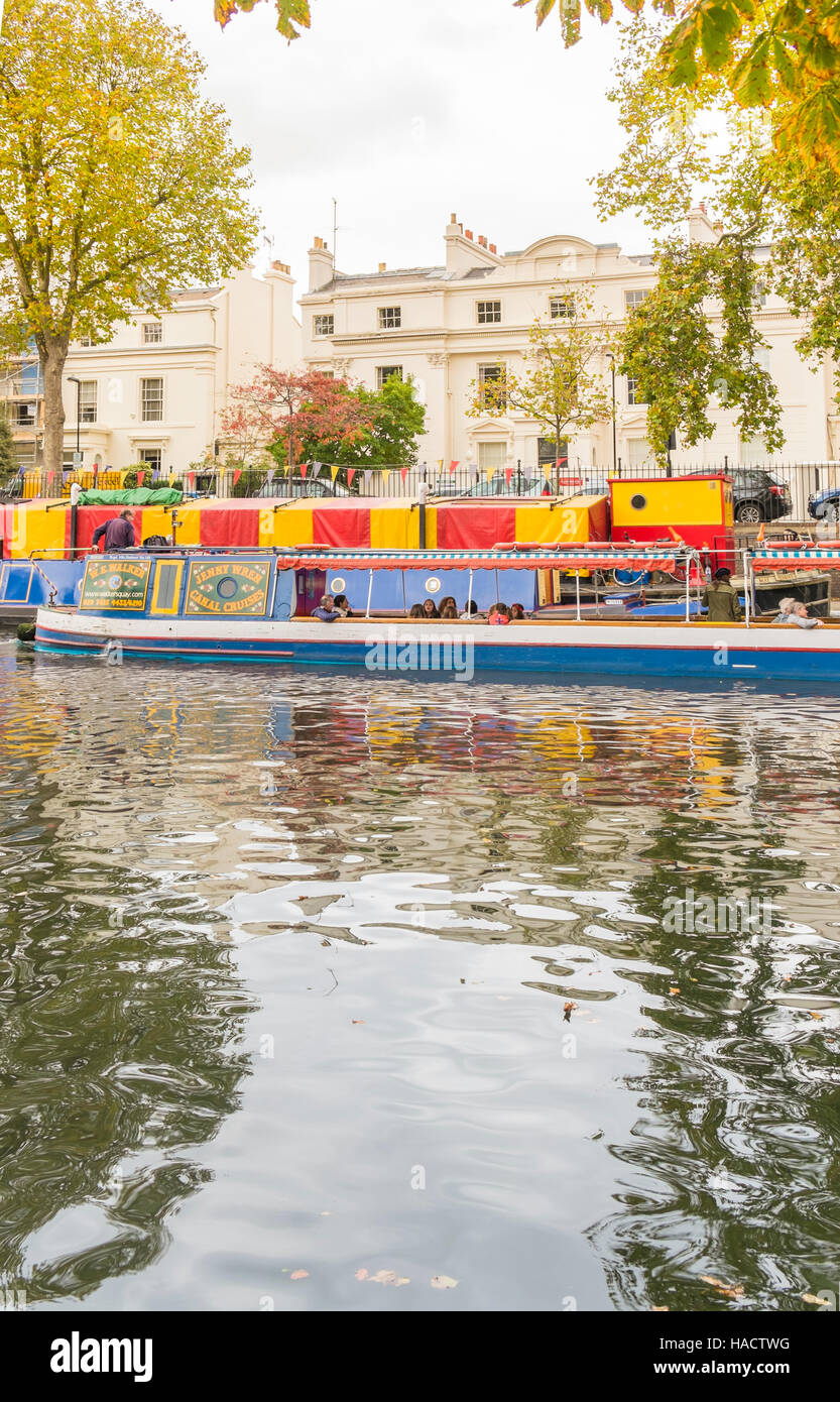 Voile de jenny wren canal cruises flotte à bromning, Londres, Little Venice Banque D'Images