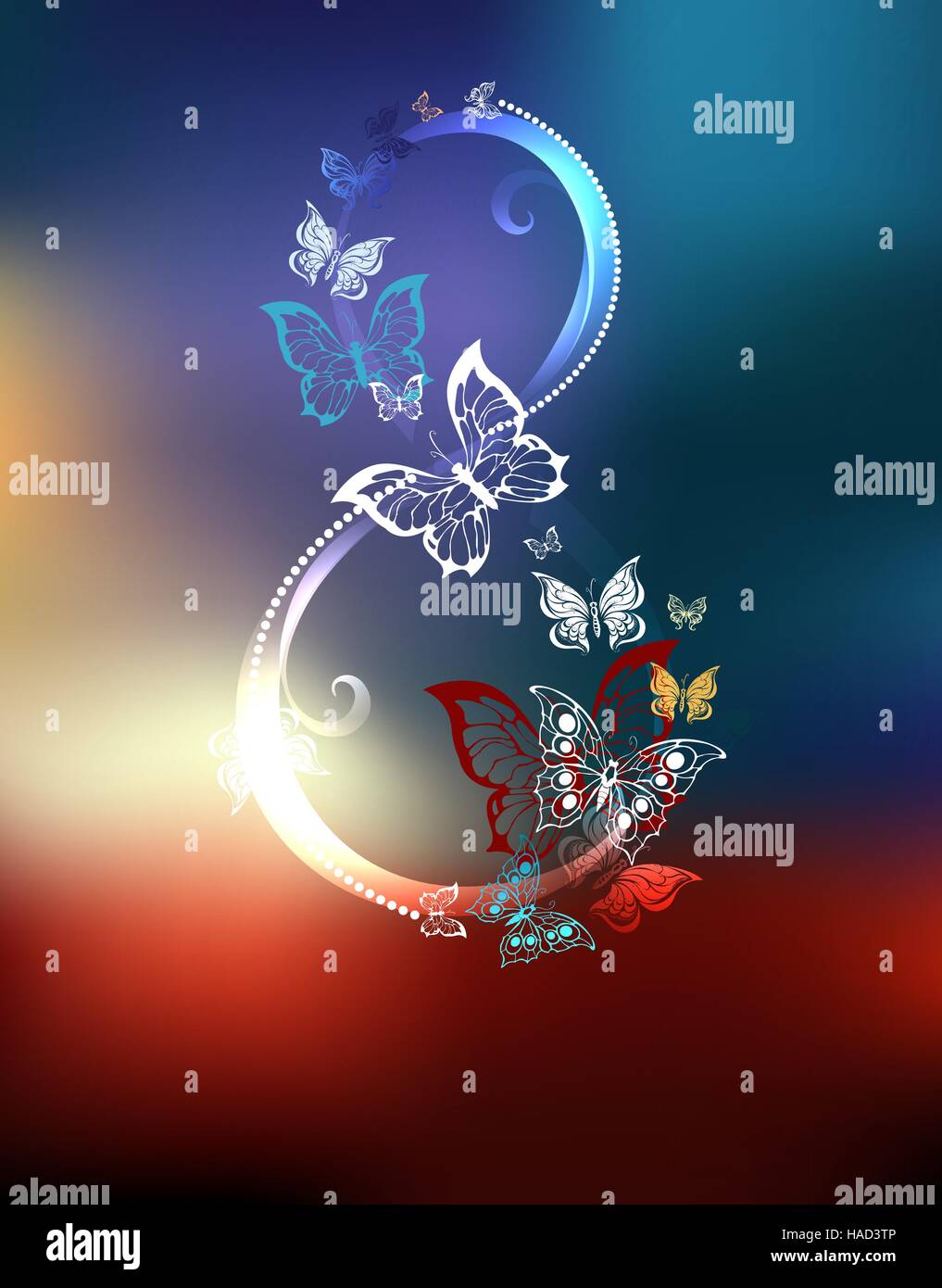 Huit des papillons blancs Illustration de Vecteur